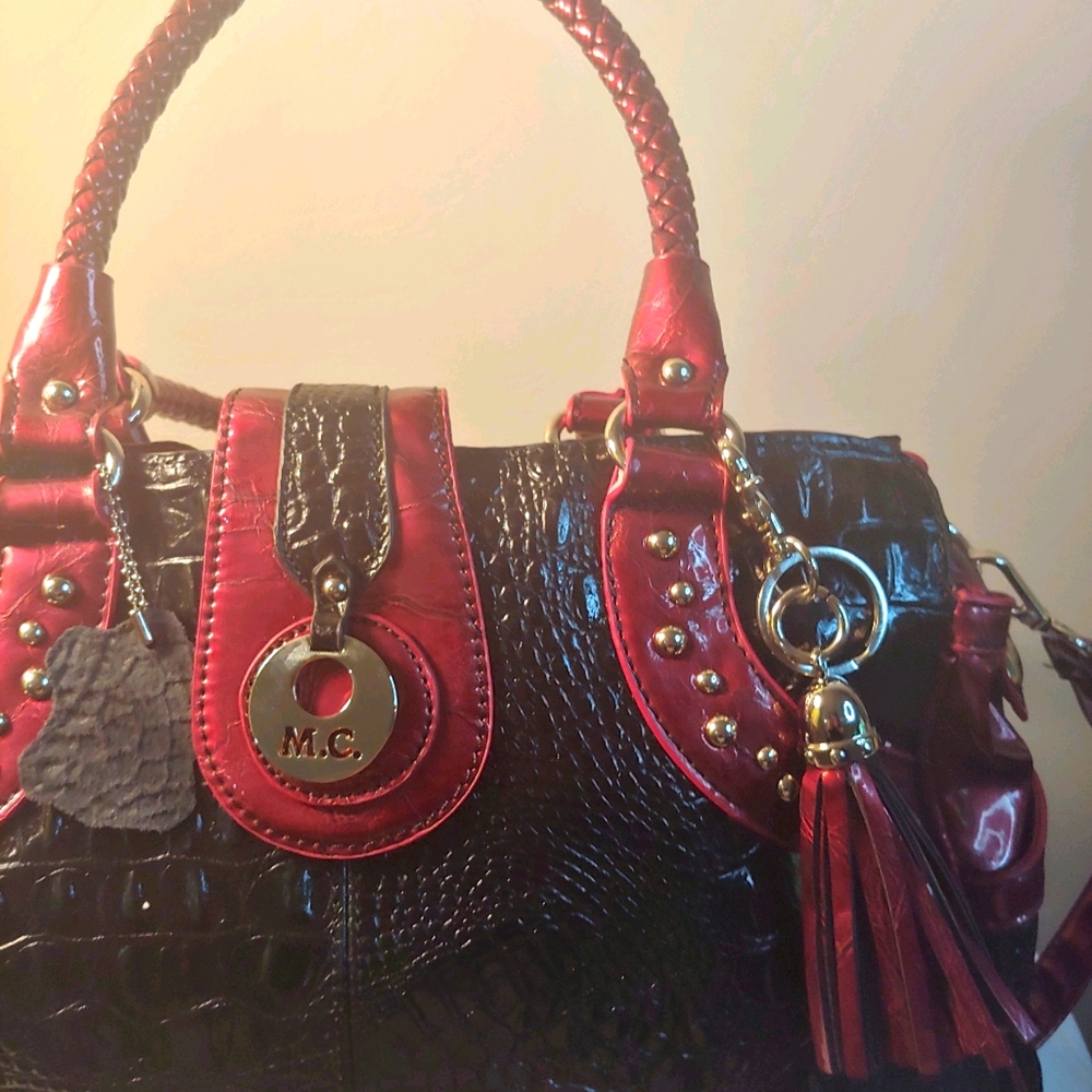 Two tone leather bag
